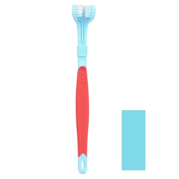 3-Sided Pet Toothbrush Dog Plastic Toothbrush