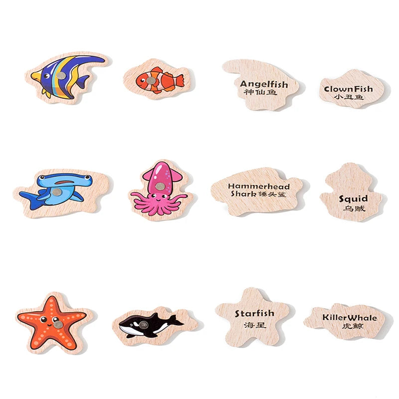 Fishing Toys Montessori Wooden For Children