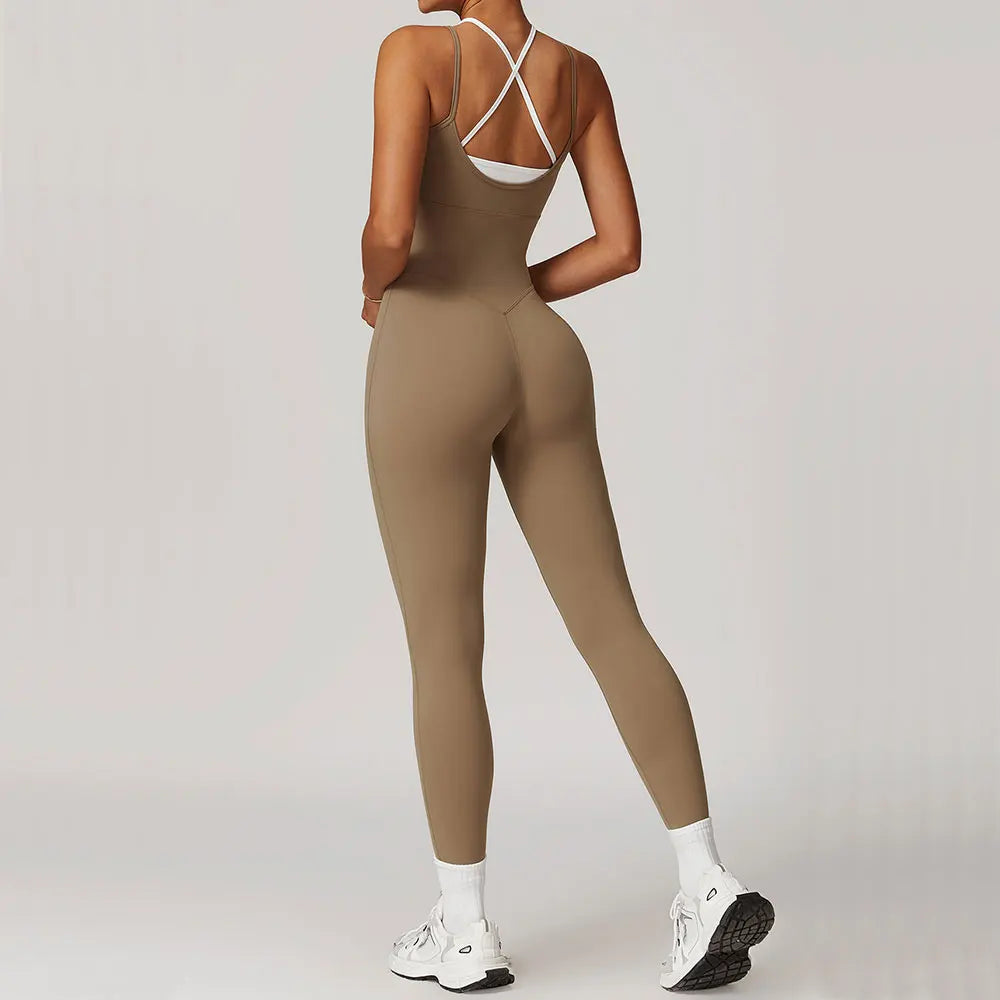 Sexy Women's Clothes Yoga Set Color Blocking Jumpsuits