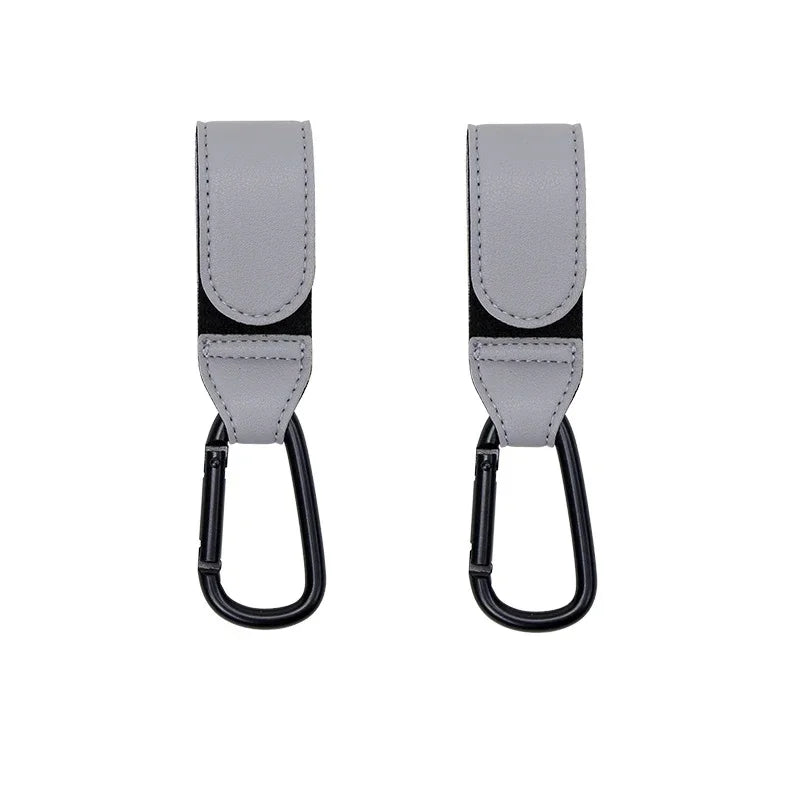 1/2pcs Baby Stroller Hook PU Leather Pram Organizer