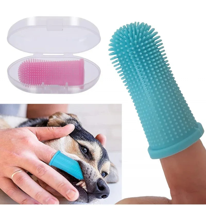 Dog Super Soft pet Finger Toothbrush Teeth Cleaning