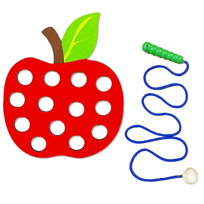 Wooden Lacing Toy Educational Fruits
