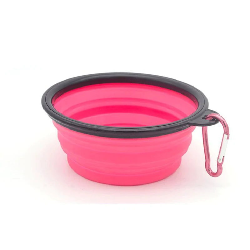 Folding Portable Silicone Dog Feeder Bowl 2 In 1