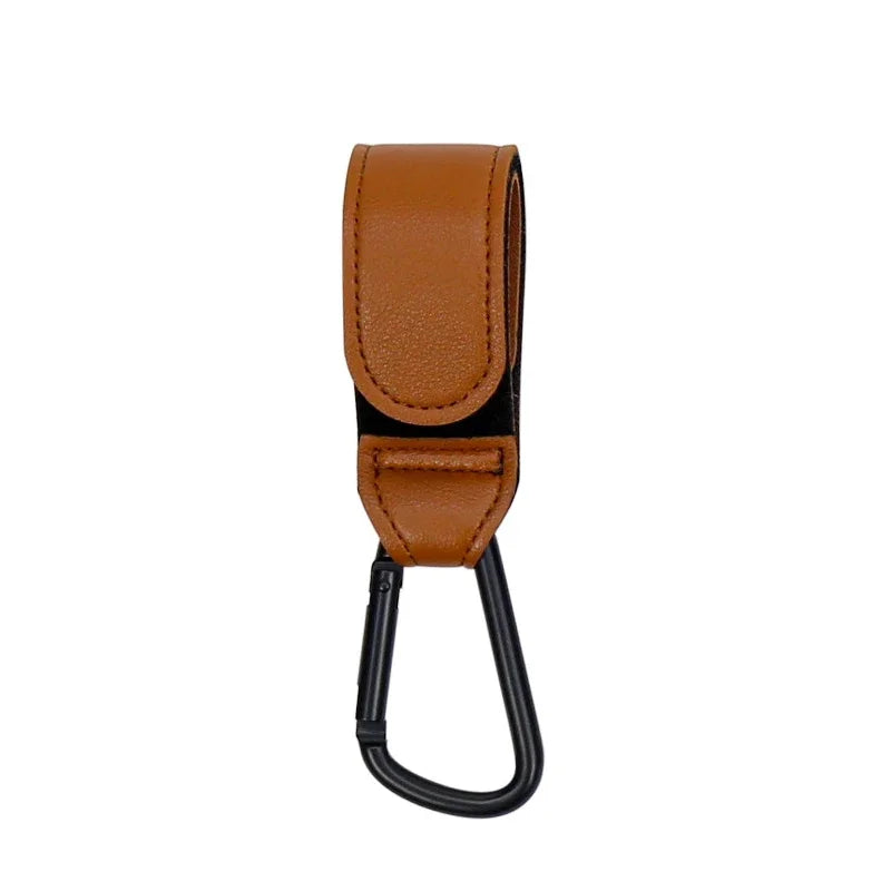 1/2pcs Baby Stroller Hook PU Leather Pram Organizer