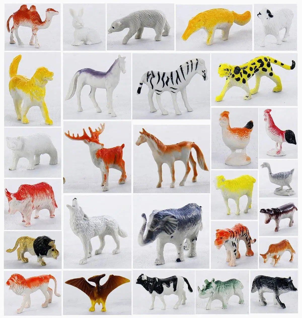 60Pcs Mini Simulation Animal Set Solid Wild Animal