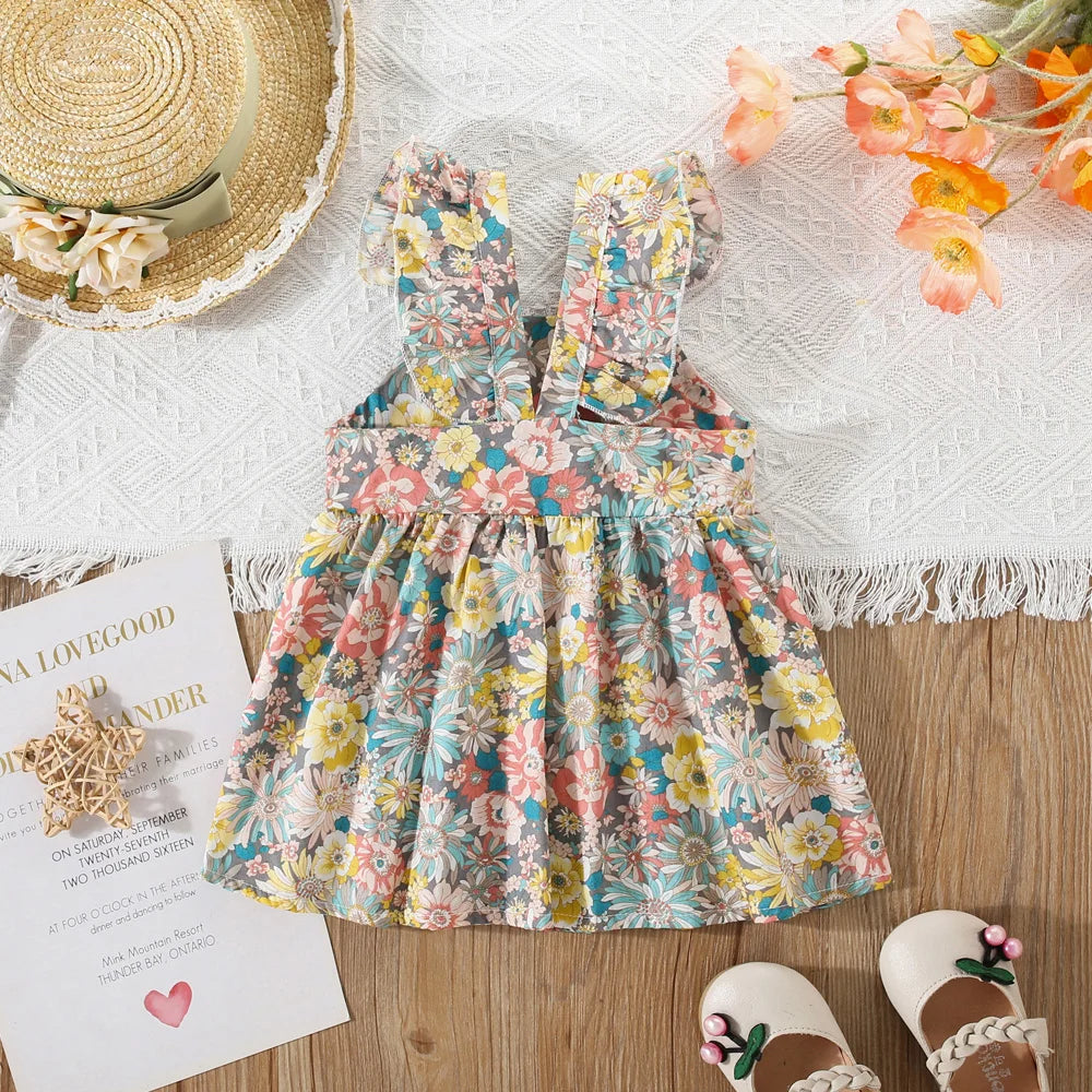 Summer Cotton Baby Dress Flower Printed