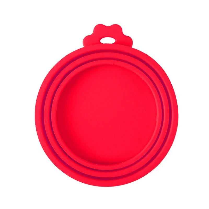 A set Reusable Pet Food Can Cover and Spoon Portable