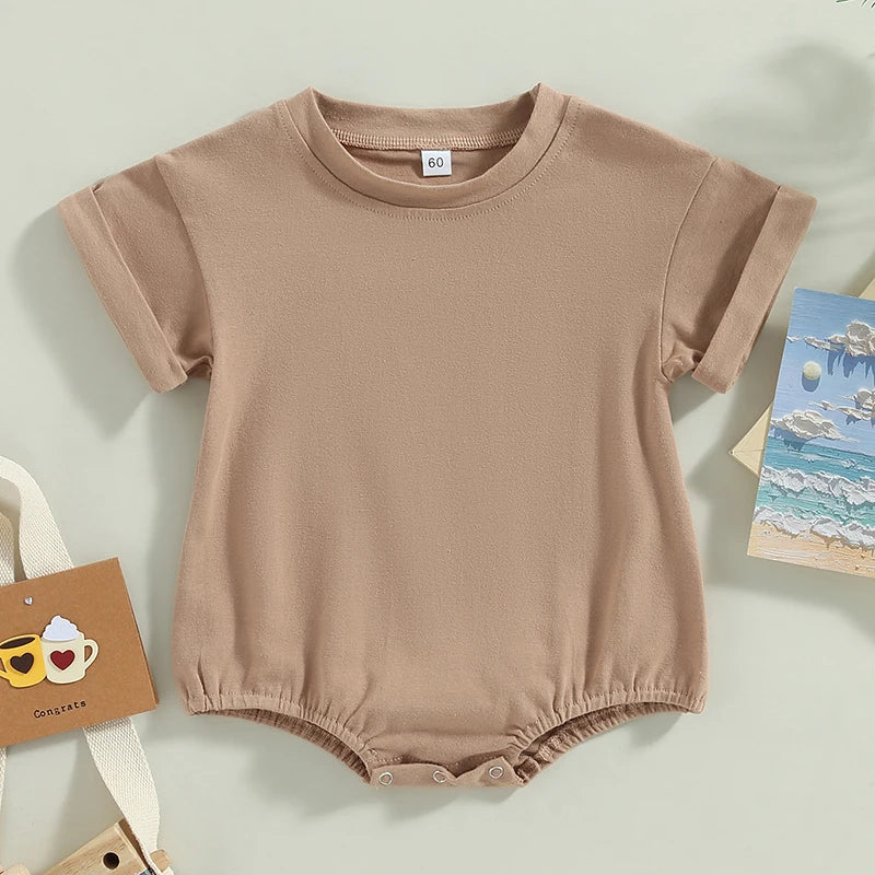 Unisex Baby Boy Girl Solid Color Short