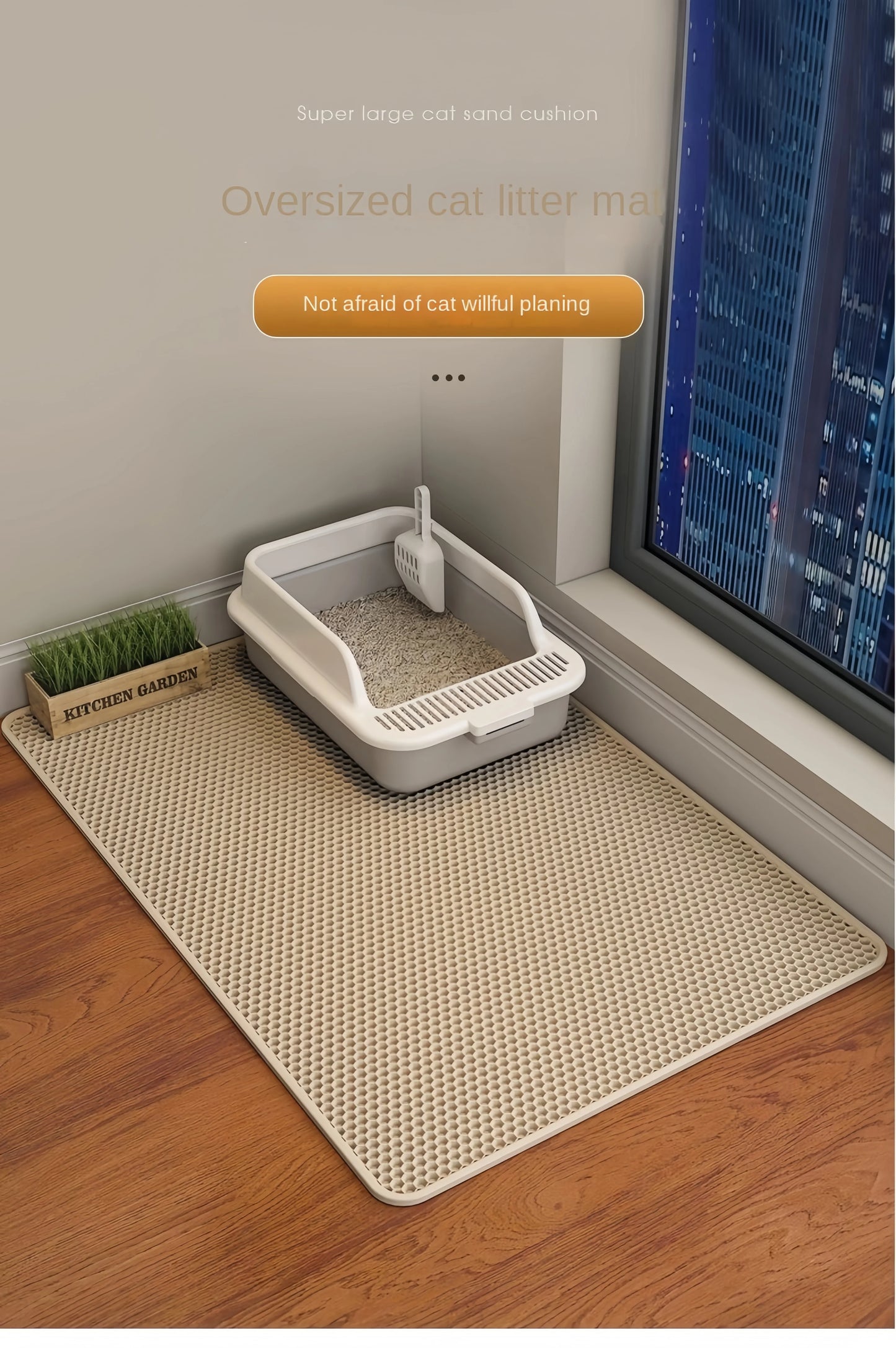 90X60CM Cat Litter Mat Waterproof Double Layer