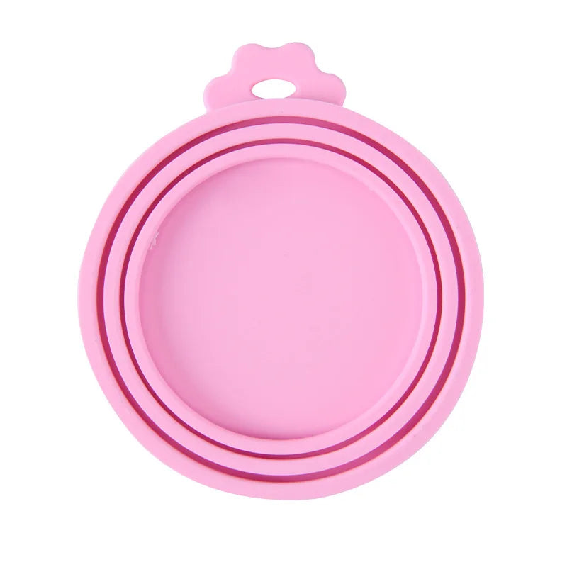 A set Reusable Pet Food Can Cover and Spoon Portable