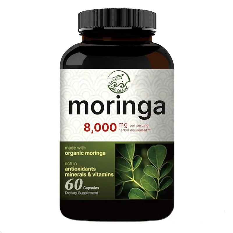 Moringa Capsules 8000MG per serving, 60 Moringa Powder Organic