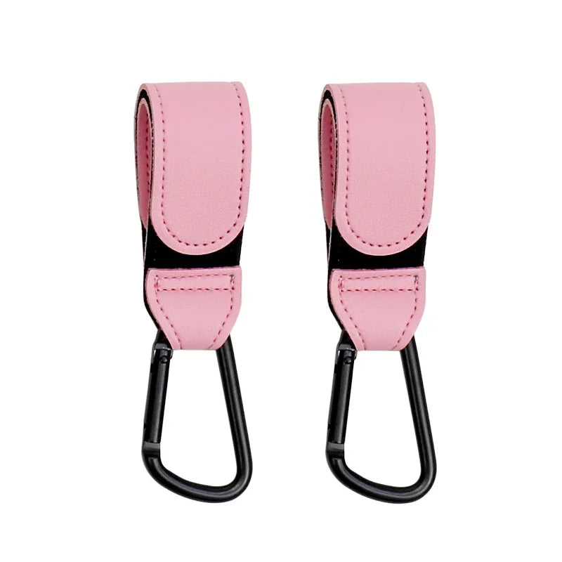 1/2pcs Baby Stroller Hook PU Leather Pram Organizer
