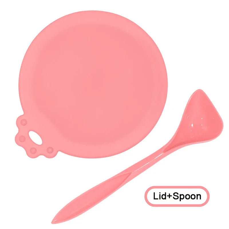 A set Reusable Pet Food Can Cover and Spoon Portable