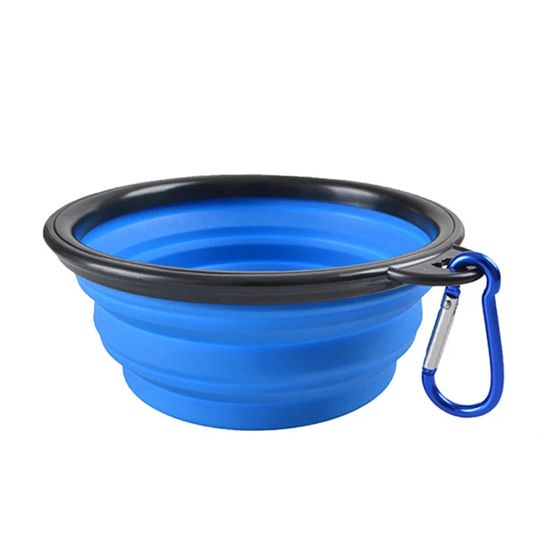 Folding Portable Silicone Dog Feeder Bowl 2 In 1