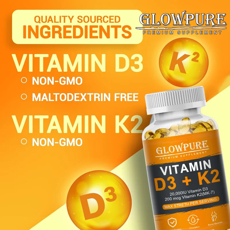 Vitamin D3 K2 Capsule - 20,000 IU Vitamin D3
