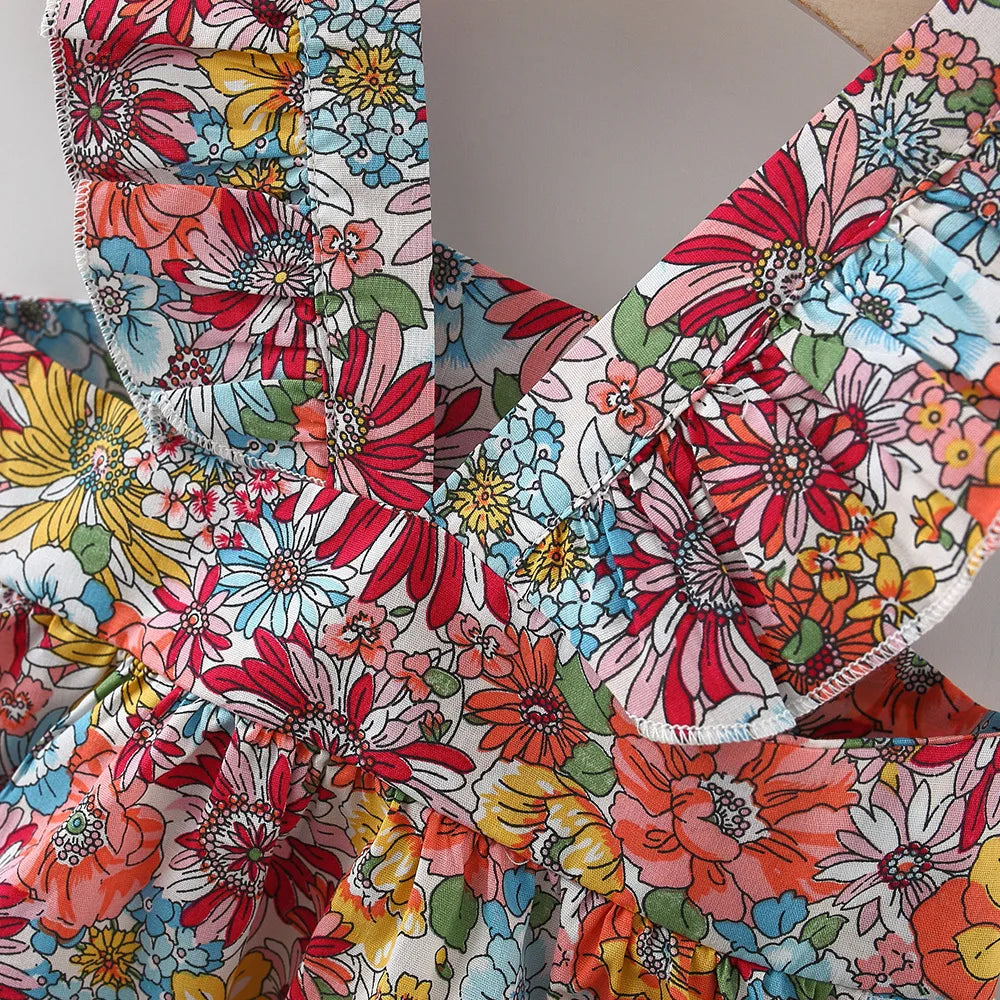 Summer Cotton Baby Dress Flower Printed