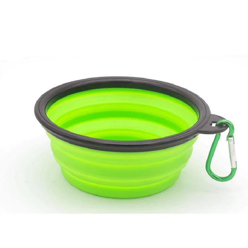Folding Portable Silicone Dog Feeder Bowl 2 In 1