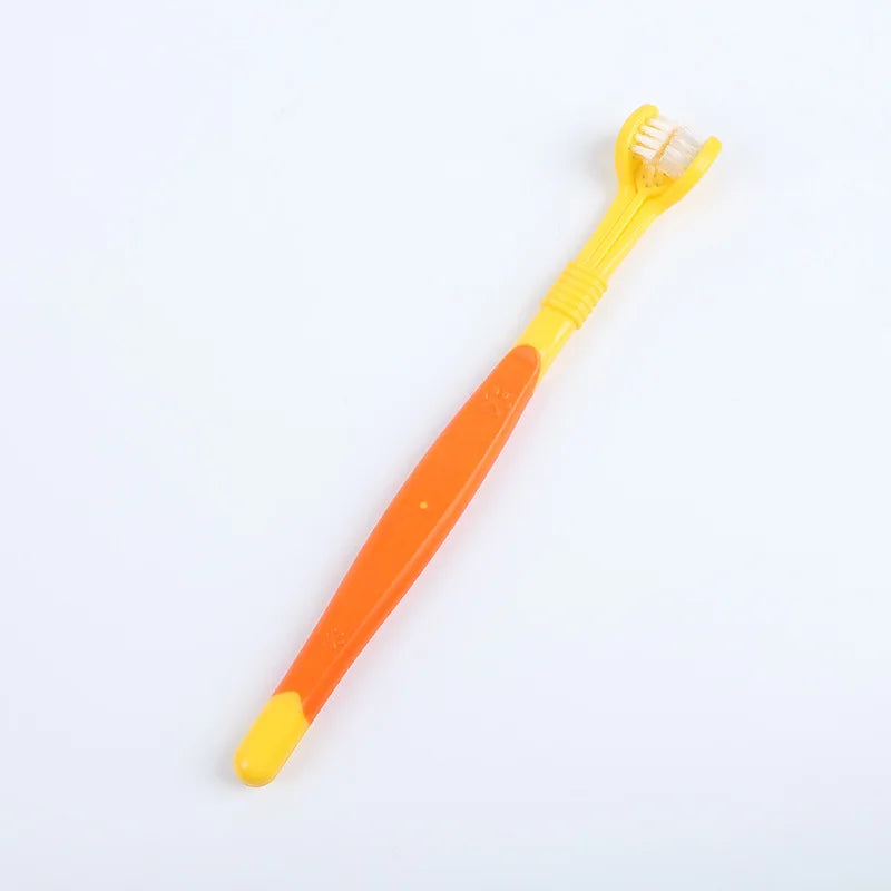 3-Sided Pet Toothbrush Dog Plastic Toothbrush
