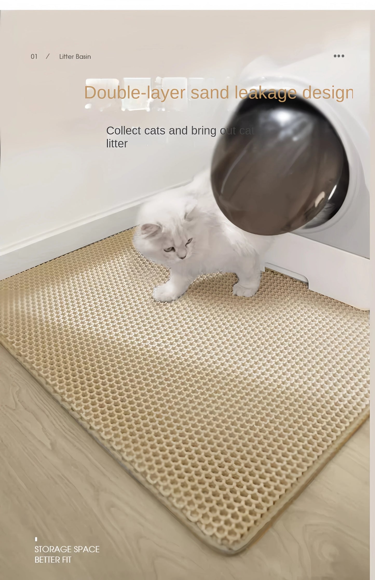 90X60CM Cat Litter Mat Waterproof Double Layer