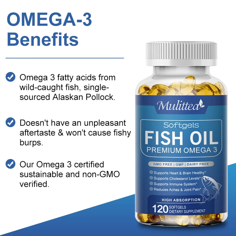 Mulittea Fish Oil Soft Gels  Omega 3 with  EPA & DHA