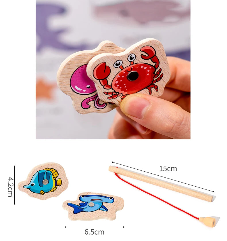 Fishing Toys Montessori Wooden For Children