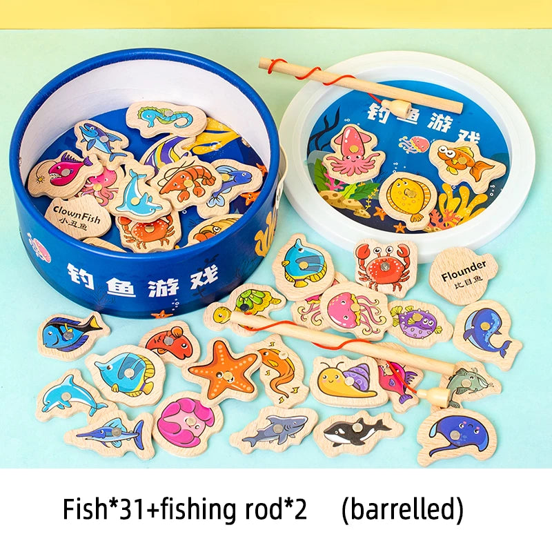 Fishing Toys Montessori Wooden For Children