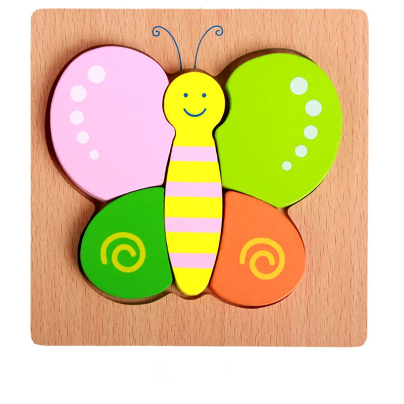 Wooden 3D Toys Puzzle Cartoon Animals