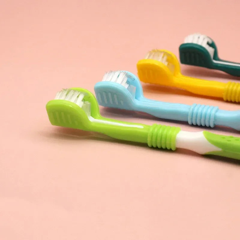 3-Sided Pet Toothbrush Dog Plastic Toothbrush