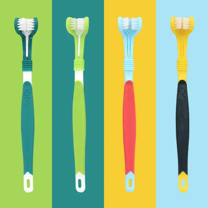 3-Sided Pet Toothbrush Dog Plastic Toothbrush