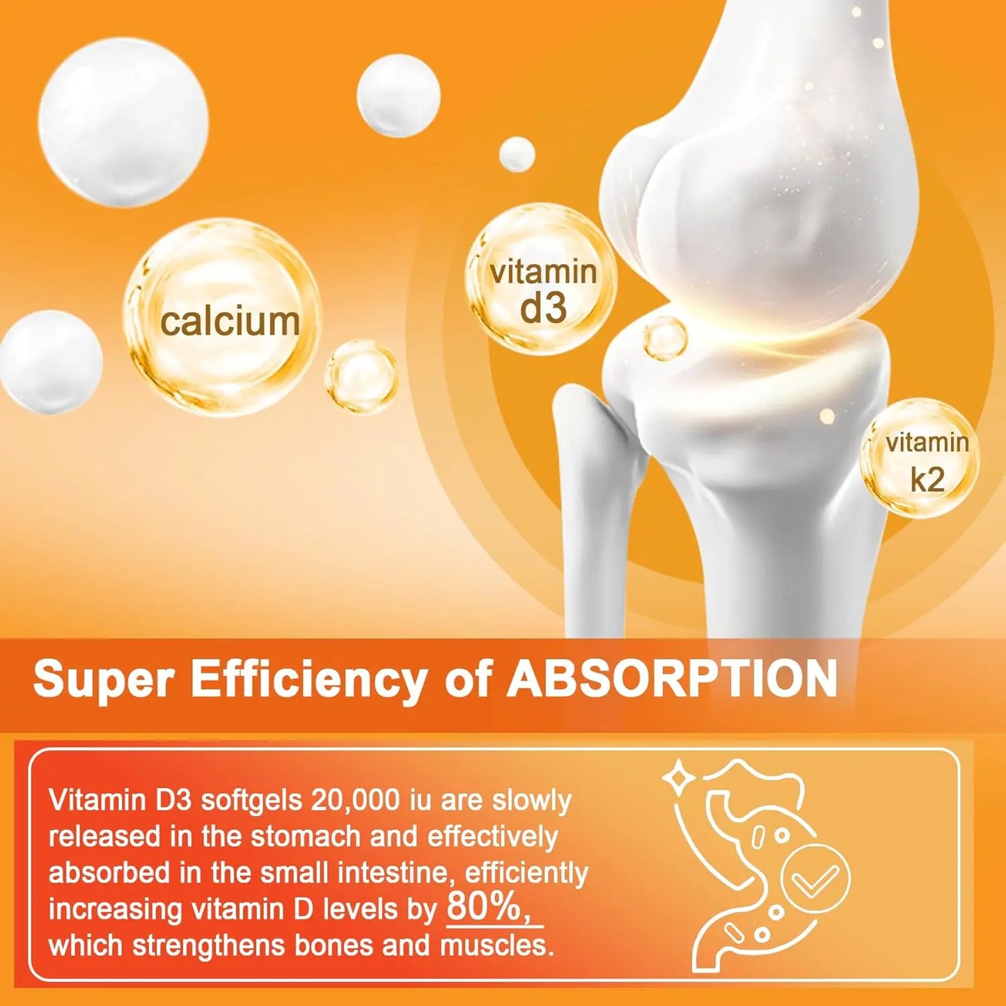 Vitamin D3 K2 Capsule - 20,000 IU Vitamin D3