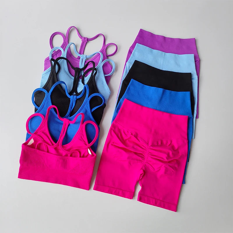 Peach High Waist Hip Lifting Sports Set