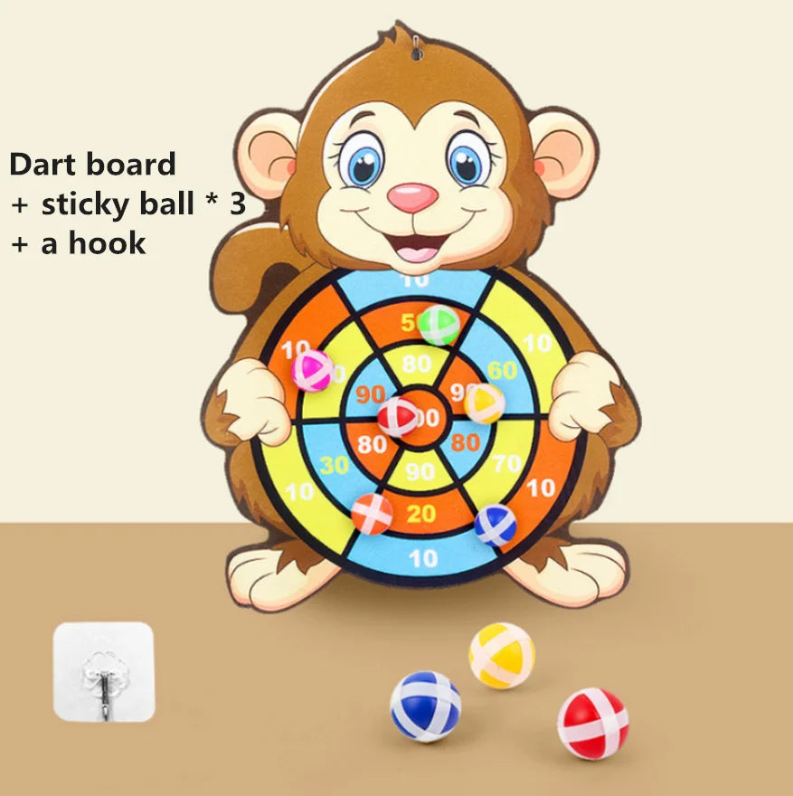 Child Montessori Toys for Kids 2 to 4 Years Old Cartoon Animal Dart Board