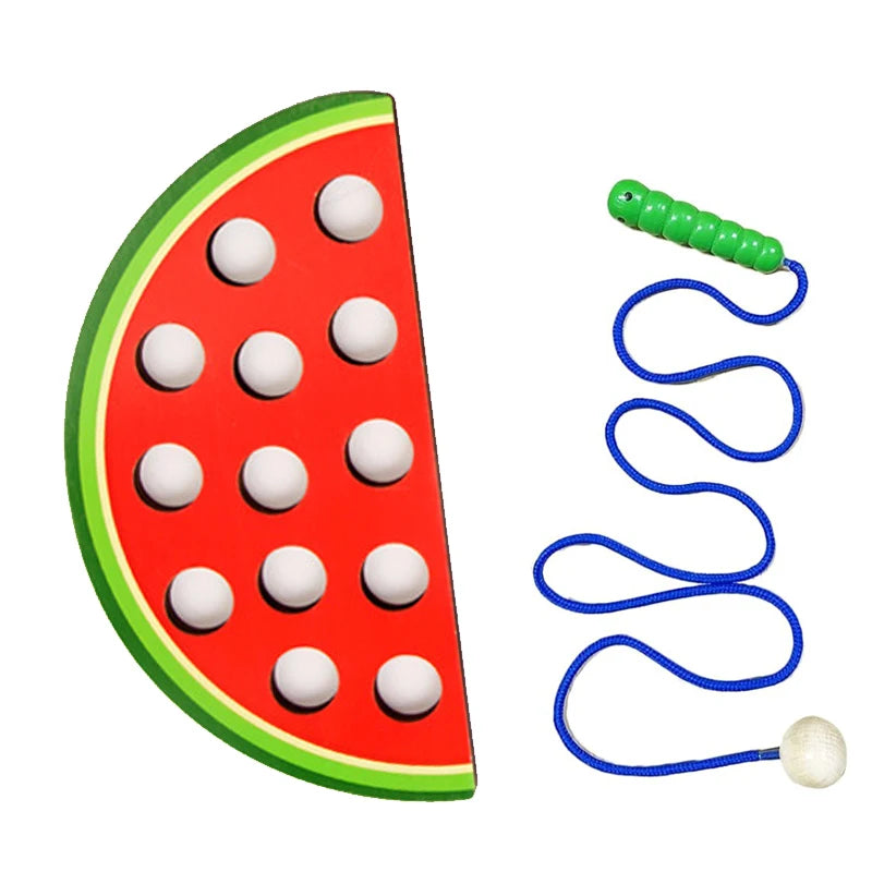 Wooden Lacing Toy Educational Fruits