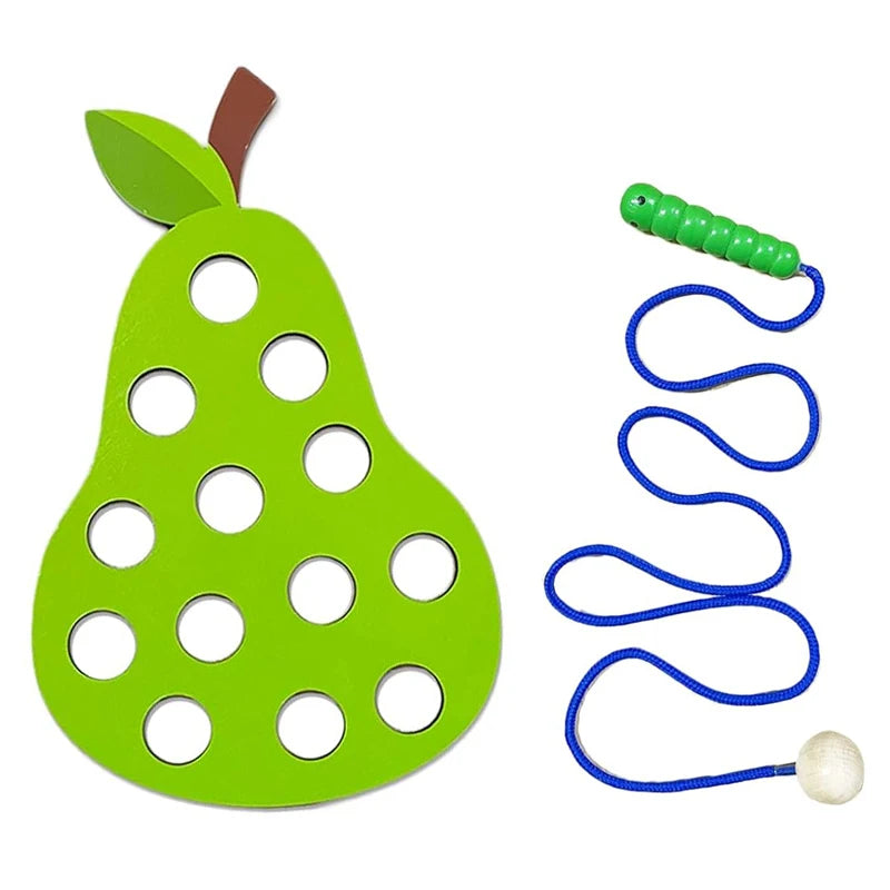 Wooden Lacing Toy Educational Fruits