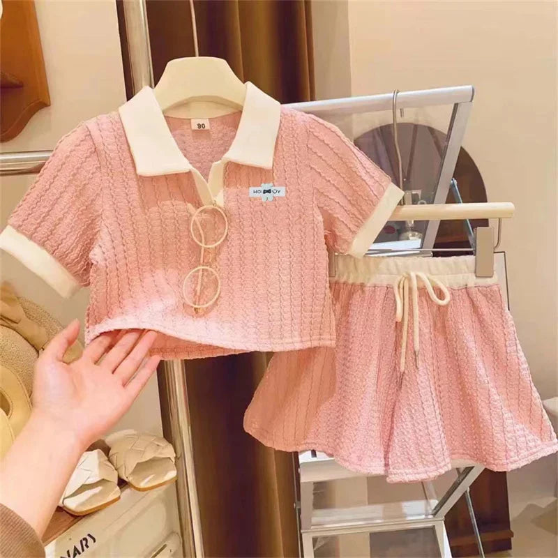 Baby Blouse Sets Girls Summer Suit Kids Short Sleeve