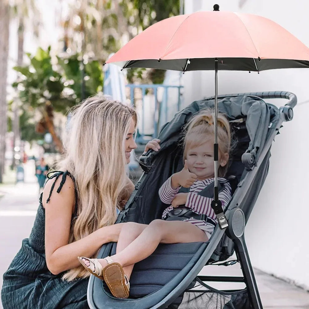 Baby Stroller Folding Umbrella UV Sun Rain Protection