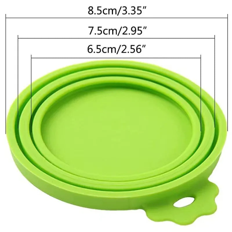 A set Reusable Pet Food Can Cover and Spoon Portable