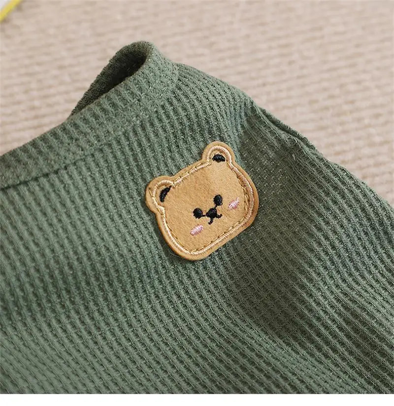 1pc Green Bear Vest Pet Dog Clothes Cat Solid T-shirt