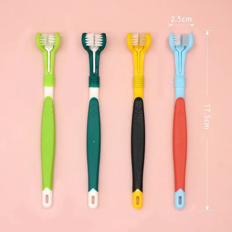 3-Sided Pet Toothbrush Dog Plastic Toothbrush