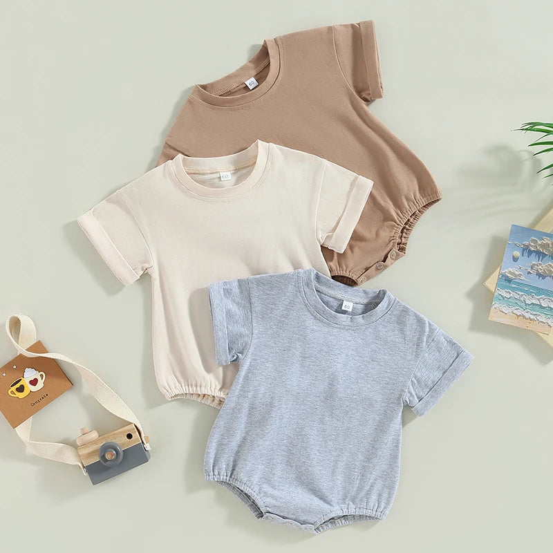 Unisex Baby Boy Girl Solid Color Short