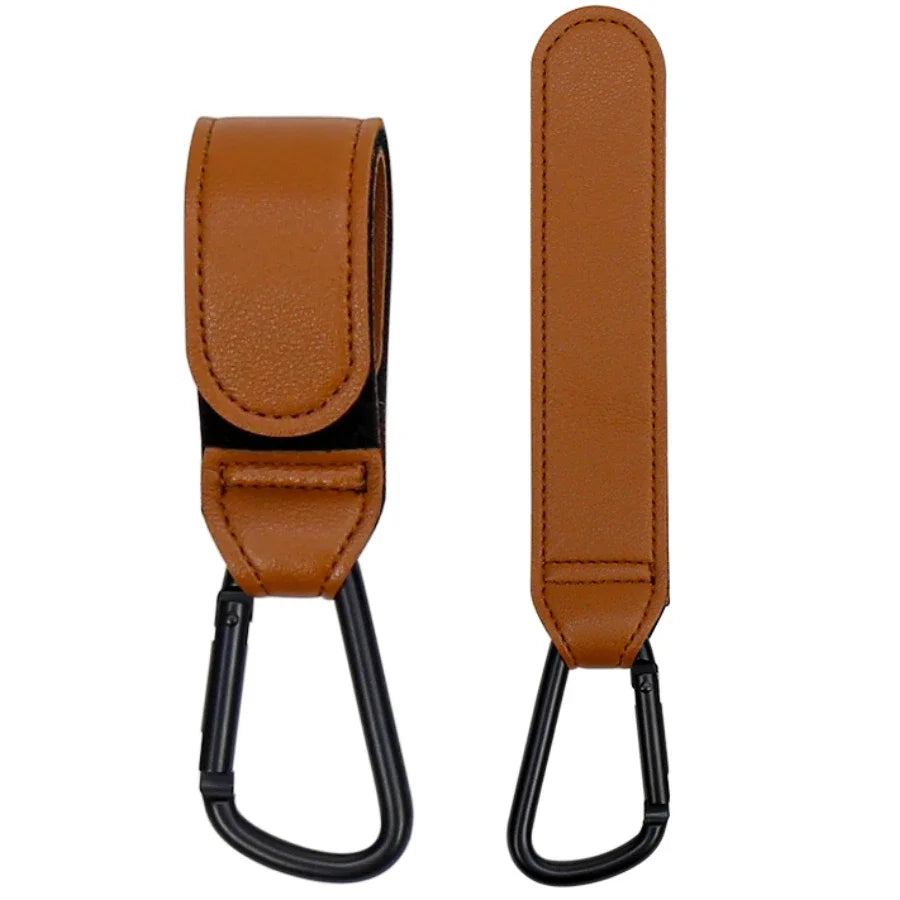 1/2pcs Baby Stroller Hook PU Leather Pram Organizer