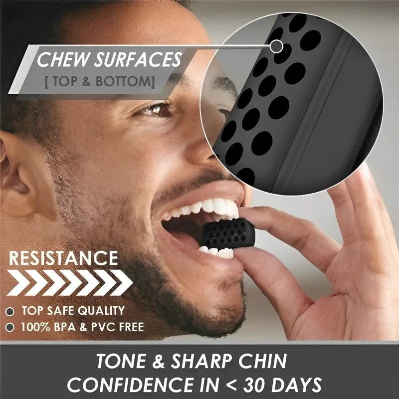 2Pcs Jaw Exerciser Fitness Jawline Muscle Training Double Chin Reducer
