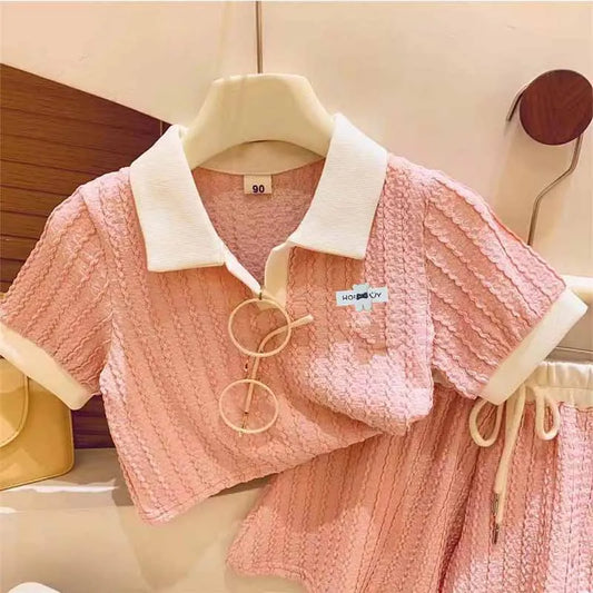 Baby Blouse Sets Girls Summer Suit Kids Short Sleeve