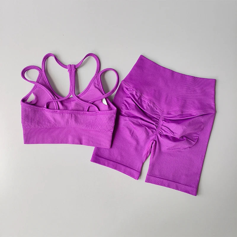 Peach High Waist Hip Lifting Sports Set