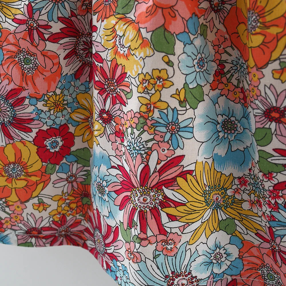 Summer Cotton Baby Dress Flower Printed