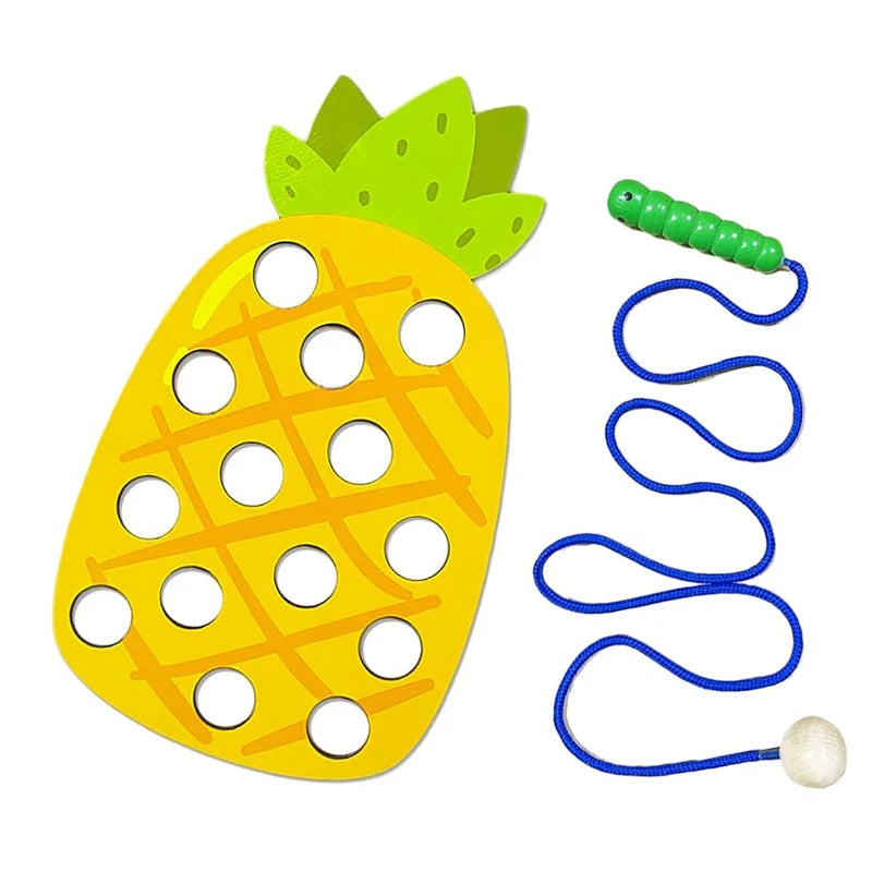 Wooden Lacing Toy Educational Fruits