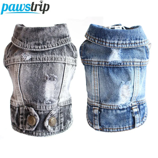 Thin pet dog coat Cool Dog Jeans Jacket for small medium dogs