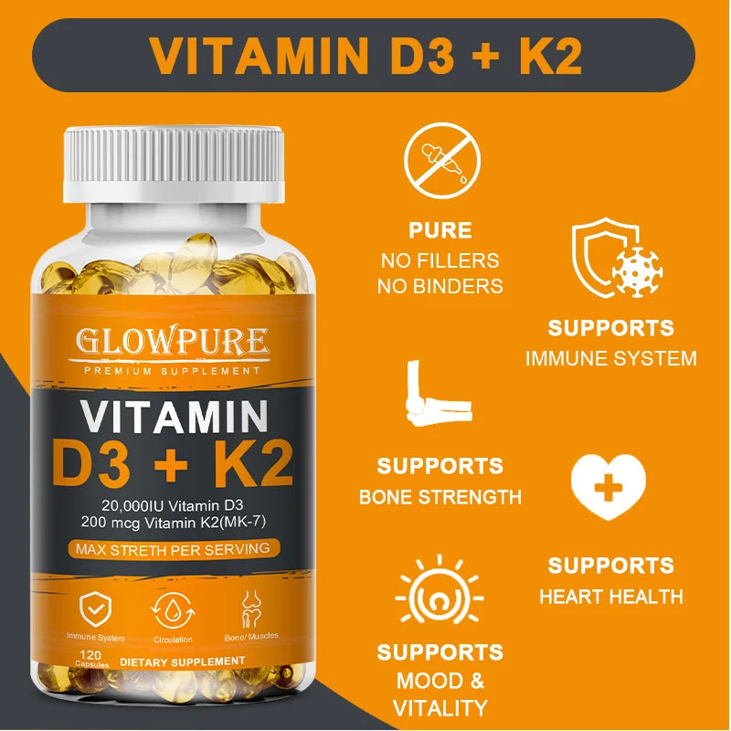 Vitamin D3 K2 Capsule - 20,000 IU Vitamin D3