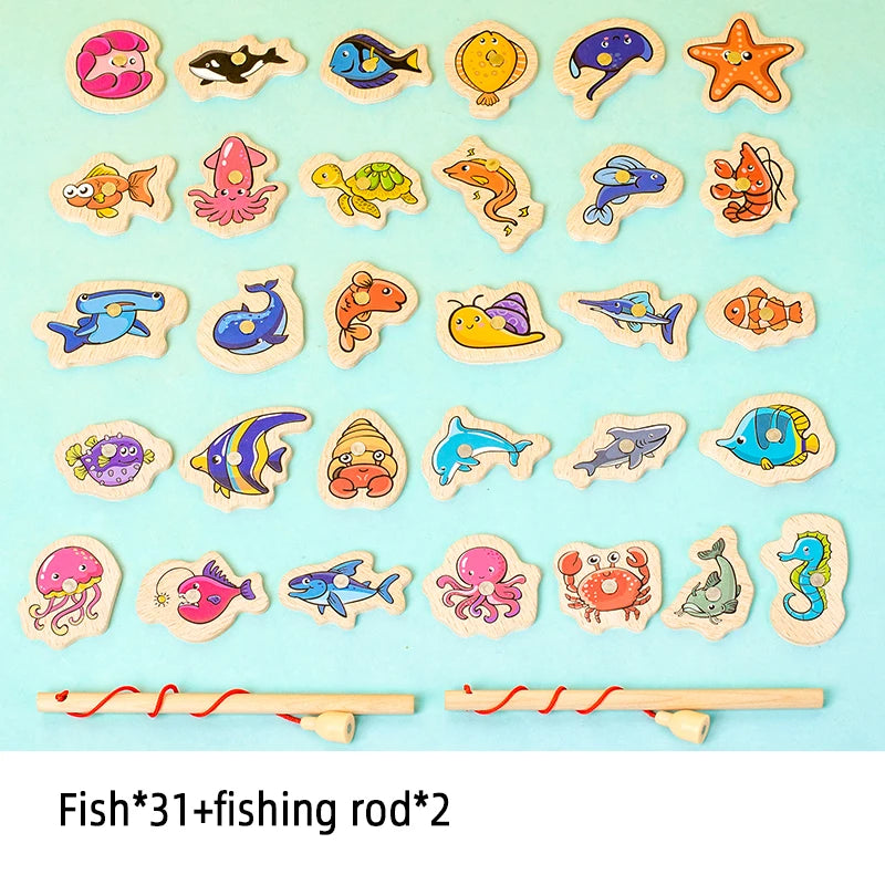 Fishing Toys Montessori Wooden For Children