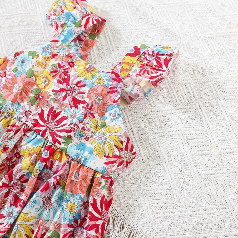 Summer Cotton Baby Dress Flower Printed